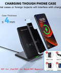 Blazing Fast 15W Wireless Charger Stand With 20W USB C Adapter, phone charging on desk dock, compatible with cases under 4mm