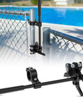 Pool Gate Latch for Chain Link Fences, Kid Proof Gate Lock, Heavy Duty Safety Latch with High Reach Release, mounted on fence