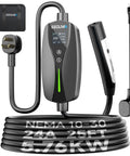 Portable Tesla Wall Connector Featuring No Sweat Nema 10 30 Plug Method Level 2 Ev Speed Charger With Tunable Amps, 25ft cord.