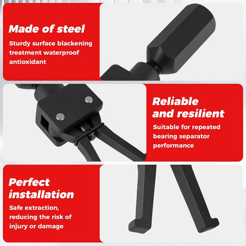 Close-up of Heavy Duty Pilot Bearing Puller Kit With Steel Construction, showcasing steel surface and slide hammer attachment.