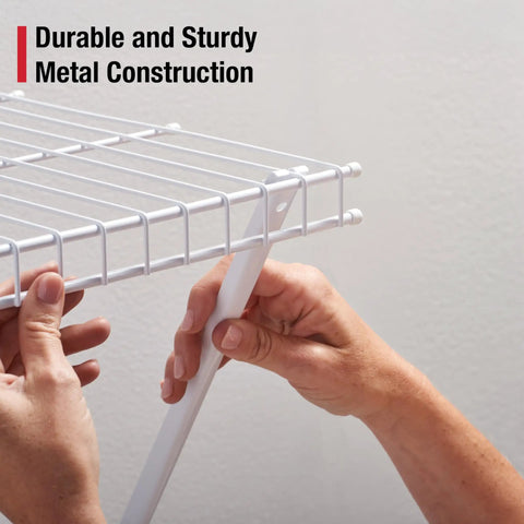 36 Inch Pantry Shelf System With Direct Wall Mount, 4 White Wire Shelves And Mounting Hardware Included being assembled