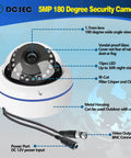 Tough As Nails 5Mp 4In1 Hd Tvi Cvi Ahd Dome Security Camera Delivers 180 Degree Fisheye Coverage And Crisp Ir Night Vision For Dead Easy Outdoor Indoor Home Surveillance Setup with 1.7mm lens and metal housing.