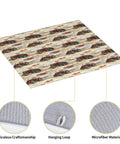 Wood Grain Tractor Print Dish Drying Mat for Kitchen Counter with Ultra Absorbent Microfiber Surface, 16x18 Inches, close-up details