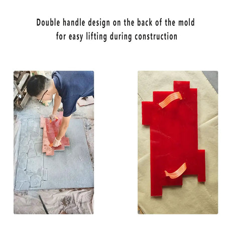 Concrete Stamps Stone Tile Texture Mat For Outdoor Landscaping Dope Realistic Slate Floor Imprint Mold with handles