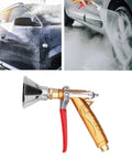 High Pressure Water Hose Sprayer With Ergonomic Handle And Fine Mist Nozzle For Home Garden Irrigation Car Wash And Yard Care Perfect For Trees Crops Vegetables Flowers And More in use washing a car