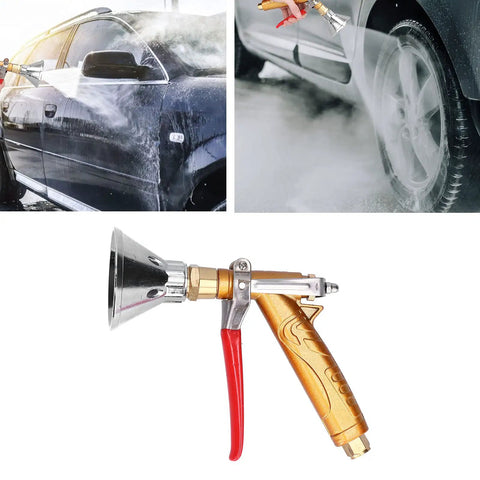 High Pressure Water Hose Sprayer With Ergonomic Handle And Fine Mist Nozzle For Home Garden Irrigation Car Wash And Yard Care Perfect For Trees Crops Vegetables Flowers And More in use washing a car