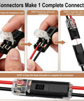Eighty Piece No Strip Solderless Wire Connectors Rapid Push In Terminal Block steps for creating quick connections.