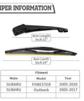 Rear Wiper Arm Nut Set Replacement For Subaru Forester 2006-2020 Outback 2005-2017 length details