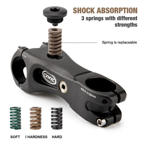 Suspension Bike Stem Riser For Handlebar 31.8 Clamp Adjustable 100mm Or 135mm Length with 110mm Rise Extender, shock absorption springs
