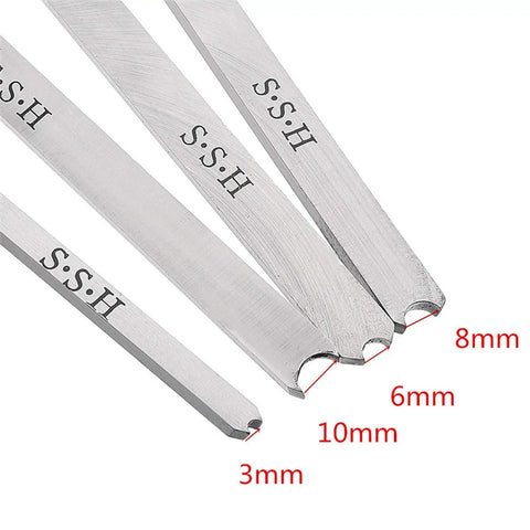 Pro Grade 4Pc Wood Bead Turning Tool Set Featuring Sharp High Speed Steel Lathe Chisels for 3mm 6mm 8mm 10mm rounds