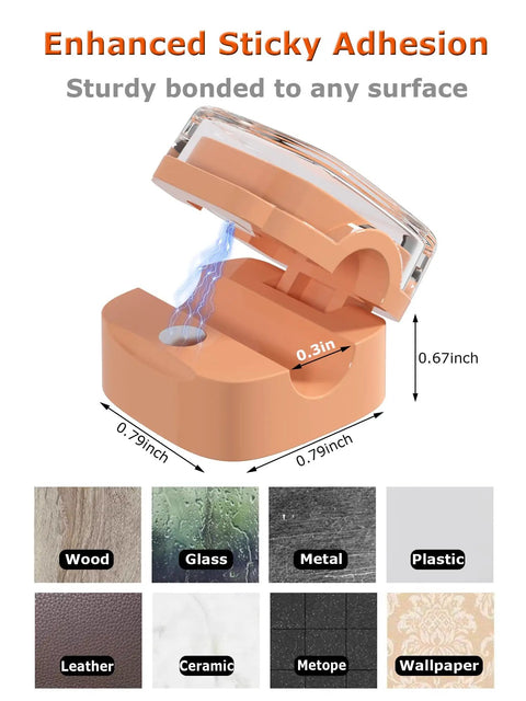 Magnetic Cable Clips And Adjustable Cord Holders for adhesion display on wood, glass, metal, plastic, leather, and more