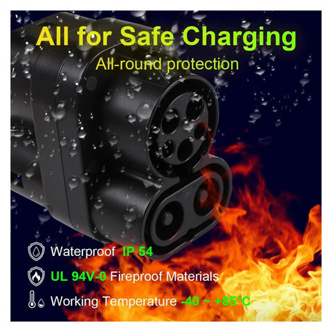 CCS1 To CCS2 EV DC Fast Charging Adapter 200A 1000V Electric Vehicle Converter Dongle with IP54 waterproof protection.