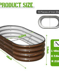 Diagram of Galvanized Raised Garden Bed 4x2x1 Ft Oval Metal Planter Box showing dimensions and construction details.