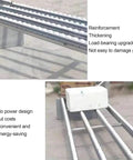 50cm By 200cm Roller Track Conveyor For Fast Warehouse Delivery And Unloading, reinforced silver roller track with white rollers