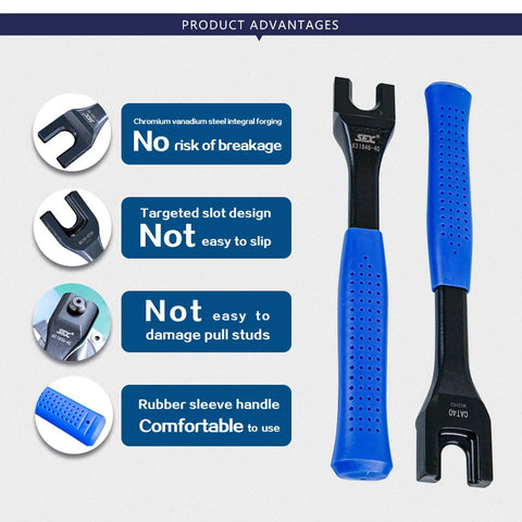 CAT40 CAT50 BT40 Pull Stud Wrench For Mazak Spindle Tools with rubber handle, chrome plated rod, black oxide finish, displayed features
