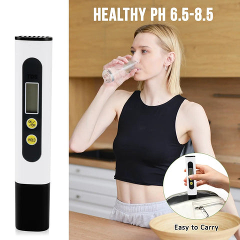 Digital Water Tester For Drinking Water Three In One Meter 0 To 9990 PPM Water Quality Tester With Titanium Probe Sensor shown