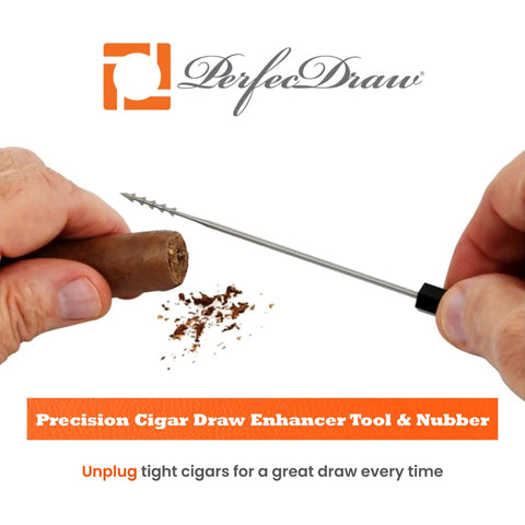 Cigar Draw Enhancer Tool And Nubber For Perfect Draw Every Time, Patented Technology, 5 Inch Accessory To Fix Tight Draws, Deliver Smooth Burns, Even Ash, And Consistent Hits On The Go, metal cigar tool unclogging cigar end