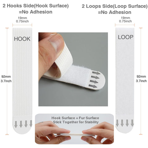Heavy Duty Large Picture Hanging Strips 32 Adhesive Strips 16 Pairs No Nails No Damage Wall Hangers closeup detail of hook and loop design