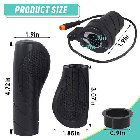 FT76X Half Twist Ebike Throttle With Waterproof Plug For 12V To 72V Controllers, Thumb Style Handle Fits Most E Bikes, Mountain, Folding And Cruiser Scooters, Easy Install, Durable Build, Smooth Ride, Quick Response