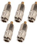 5 Pcs Universal Tire Inflator Adapter And Air Compressor Quick Swap Connector Set features durable metal connectors for efficient air inflating.