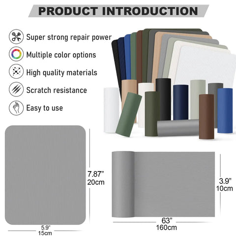 8 Pack Nylon Repair Patches Self Adhesive 7.87 By 5.9 Inch Waterproof Fabric Patches showing multiple colors and size details.