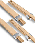Four Pack Solid Wood Drawer Slides 16 Inch Bottom Mount Guide Track Featuring Greaseless Metal Rollers Built Tough For Furniture Fixups.