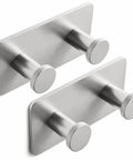 Heavy Duty Double Adhesive Wall Hooks Peel and Stick Towel Hook Satin Finish with strong grip for clutter-free bathroom storage.