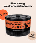 Solar Panel Squirrel Guard Mesh for Backyard Protection PVC Coated Galvanized Steel Barrier Netting 6 Inch By 50 Foot Black Bird And Critter Barrier Easy Install Under Fence Keeps Panels Clean And Pest Free