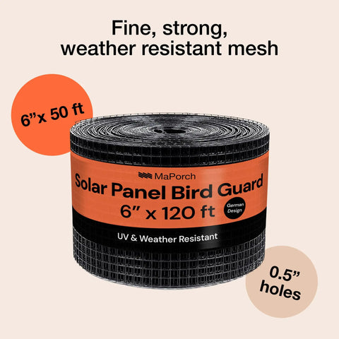 Solar Panel Squirrel Guard Mesh for Backyard Protection PVC Coated Galvanized Steel Barrier Netting 6 Inch By 50 Foot Black Bird And Critter Barrier Easy Install Under Fence Keeps Panels Clean And Pest Free