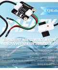 Capacitive Non-Contact Liquid Level Sensor For Arduino And Raspberry Pi, showing sensor with indicator light and cables.