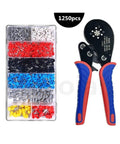 Super Versatile Wire Ferrule Crimping Tool Kit With Ergonomic Pliers And Hexagonal Dies For 0.08-16mm² Cables, Perfect Pro Gear For Electricians, with 1250pcs ferrules