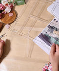 Knockout Acrylic Valet Tray Router Templates With Three And Six Pockets For Smooth Woodworking and Quick Inlay Work No Sweat Setup Guarantees A Tight Fit Every Single Time on a wooden table with flowers.