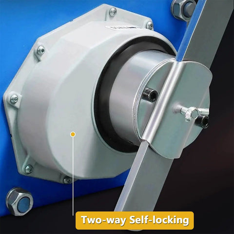 Close-up of Heavy-Duty Hand Winch With Two-Way Self-Locking Brake And Adjustable Handle showing the locking mechanism.
