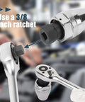 Tough As Nails Stud Extractor And Bolt Remover For Quarter Inch To Half Inch Studs, Heat Treated Alloy Steel with 3/8 inch ratchet
