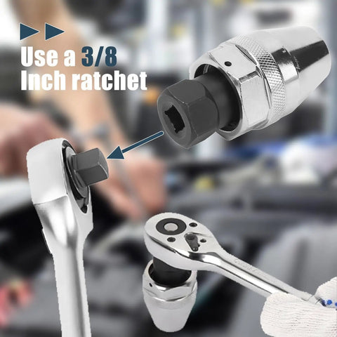 Tough As Nails Stud Extractor And Bolt Remover For Quarter Inch To Half Inch Studs, Heat Treated Alloy Steel with 3/8 inch ratchet