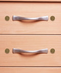 Rock Solid Brass Decorative Screws With Caps For Furniture Cabinet And Mirror Install Self Tapping Wood Hardware Anti Rust Knockout Look Easy Diy Upgrade 12mm 8 Piece Set on wooden drawers with silver handles.