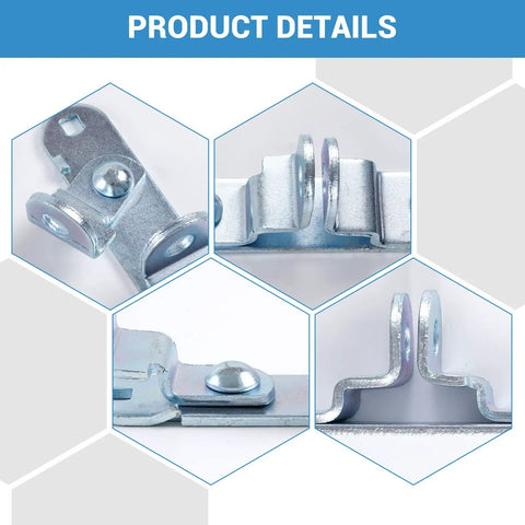 Beefed-Up Trailer Door Hasp Kit 1 Piece For Cargo Trailers With Padlock Compatible, zinc-plated details in hexagon layout
