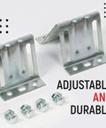 Adjustable Top Bracket For Garage Door Track 2 Pack Galvanized Steel Replacement Brackets With Zinc Plated Finish shown with screws