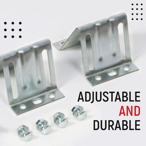 Adjustable Top Bracket For Garage Door Track 2 Pack Galvanized Steel Replacement Brackets With Zinc Plated Finish shown with screws