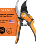 Effortless Garden Pruning Shears With Ultra Sharp Blades and Adjustable Comfort Handles for All Hand Sizes displayed on packaging