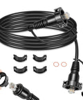 Kilogorge 20ft marine RJ45 Ethernet cable, male-to-male, black; Garmin GPSMAP/GMS 10 compatible with mounting clips