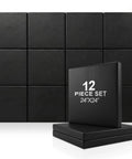 Solid Hit Different Golf Simulator Wall Padding Set High Density Acoustic Foam Panels Wrapped In Durable Pu Leather Faceplate, 12 piece set, 24x24 inches.