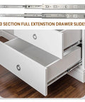 Heavy Duty 22 Inch Drawer Slides Pack Of 4 Full Extension Rails With 46mm Side Mount Ball Bearings, zinc plated steel