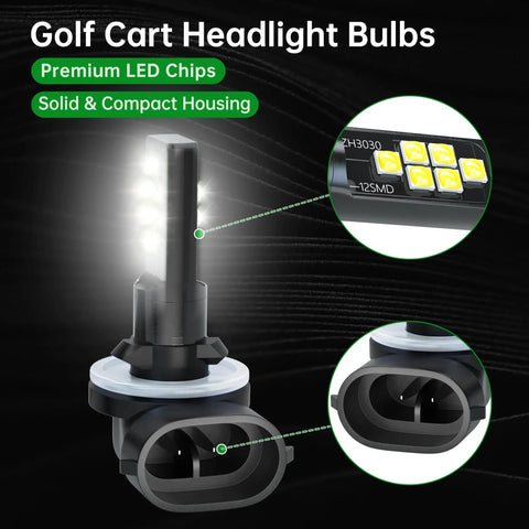 Super Bright Led Golf Cart Headlight Bulbs Fit Ezgo 1994 Plus Club Car Ds 1999 Plus Precedent 2004 Plus detailed view with LED chips and housing