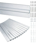 12 Pack French Cleat Wall Mount Brackets With Z Bar Supports And Silicone Dots Heavy Duty Killer Grip Picture Hanger Kit For Headboard Mirror Whiteboard No Sweat Setup 12 Inch parts including aluminum tracks and screws.