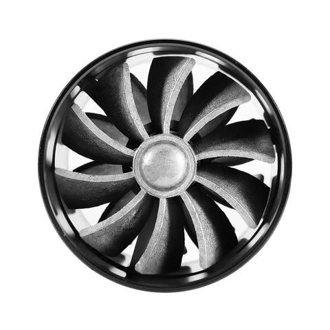 Dual Turbine Air Intake Turbonator Performance Kit For Most Vehicles Fuel Saver System, top view of turbine blades