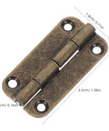 Antique Bronze Cabinet Hinges Set 12 Pcs With Rounded Corners Iron Build Small 3.5 By 1.8 By 0.4 Cm for Wooden Jewelry Boxes