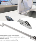 Bad Boy 2 Pack Hatch Support Springs 304 Stainless Steel 8 1/4 Inch Heavy Duty Lid Struts, detailing retaining cable and mechanisms.