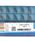 VCMT221 1/4 Inch Inscribed Circle CNC Lathe Turning Carbide Insert For Steel And Alloy Steel, 10 pack in blue case