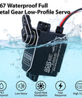 High Torque 55Kg Low Profile Programmable Brushless Digital Servo For 1 To 10 Drift Cars underwater showing IP67 waterproof feature